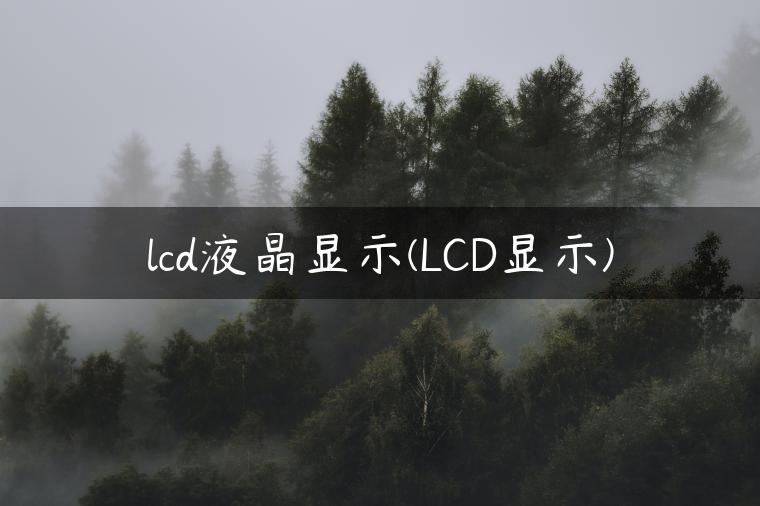 lcd液晶显示(LCD显示)